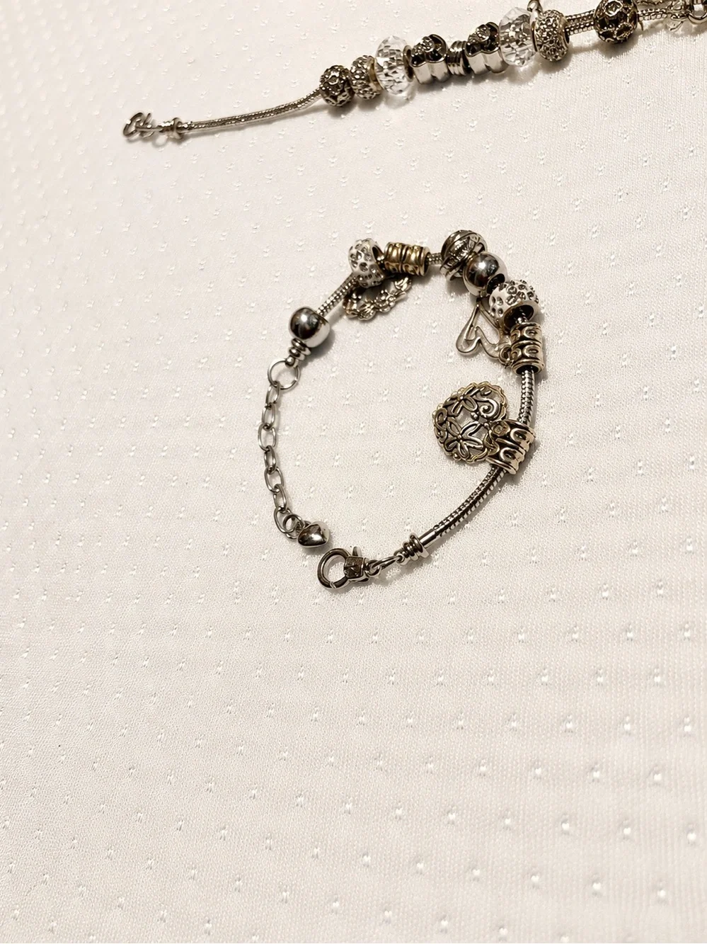 Silver Charm Bracelet Set – Elegant, Sparkling & Timeless
